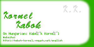 kornel kabok business card